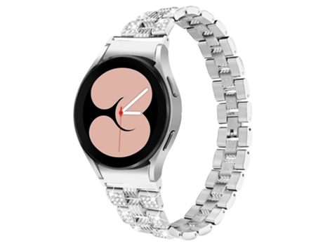 Correa de aleación de zinc decoración aleación de zinc 20mm para Samsung Galaxy Watch4 Classic 42mm/46mm/Watch4 Active 40mm 44mm - plata