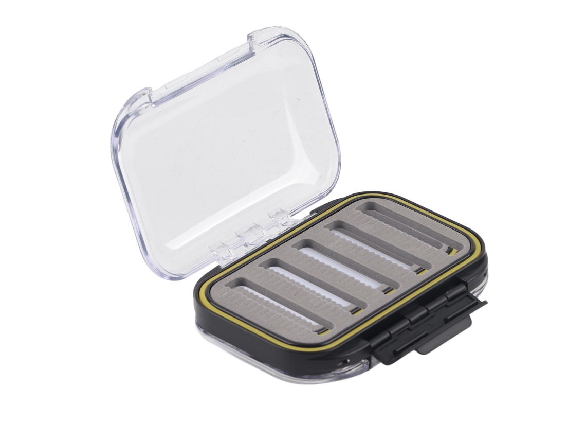 Caja de almacenamiento de anzuelos de pesca dúplex transparente