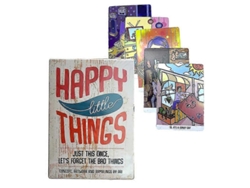 Juego de mesa de tarot con cartas del oráculo Happy Little Things para fiestas familiares y adivinación del futuro
