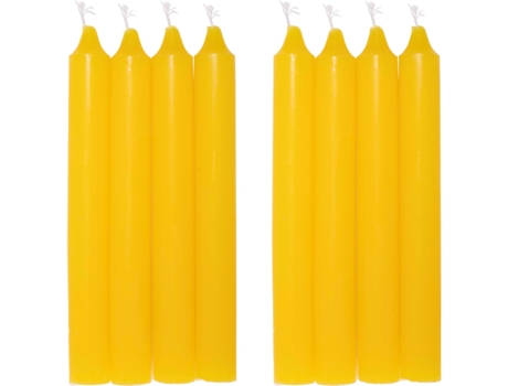 COM-FORT HOUSE- Vela de mesa Amarilla - Pack velas - Velas Decorativas Sin Perfume - Velas para tu Hogar COM-FORT HOUSE