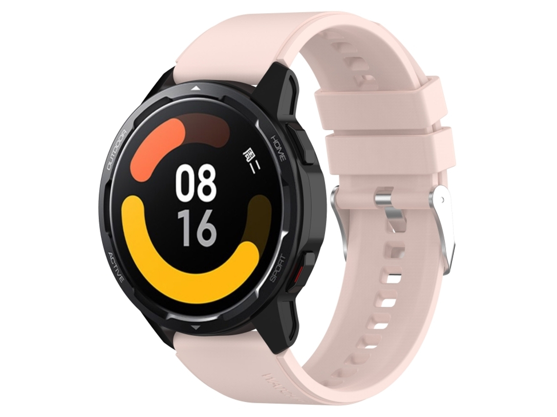 Bracelete Para Samsung Galaxy Watch 4 Classic (42mm/46mm) - Silicone Com Cabeça Saliente - Fivela Prata (20mm) - Pink