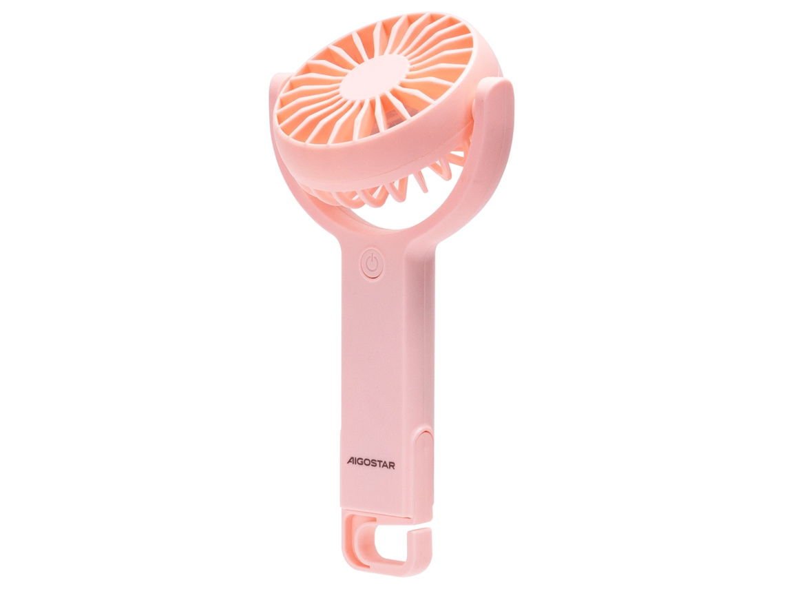 Ventilador portátil de 3 pulgadas | 7 aspas | 5 velocidades | 1200 mAh | Rosa Aigostar