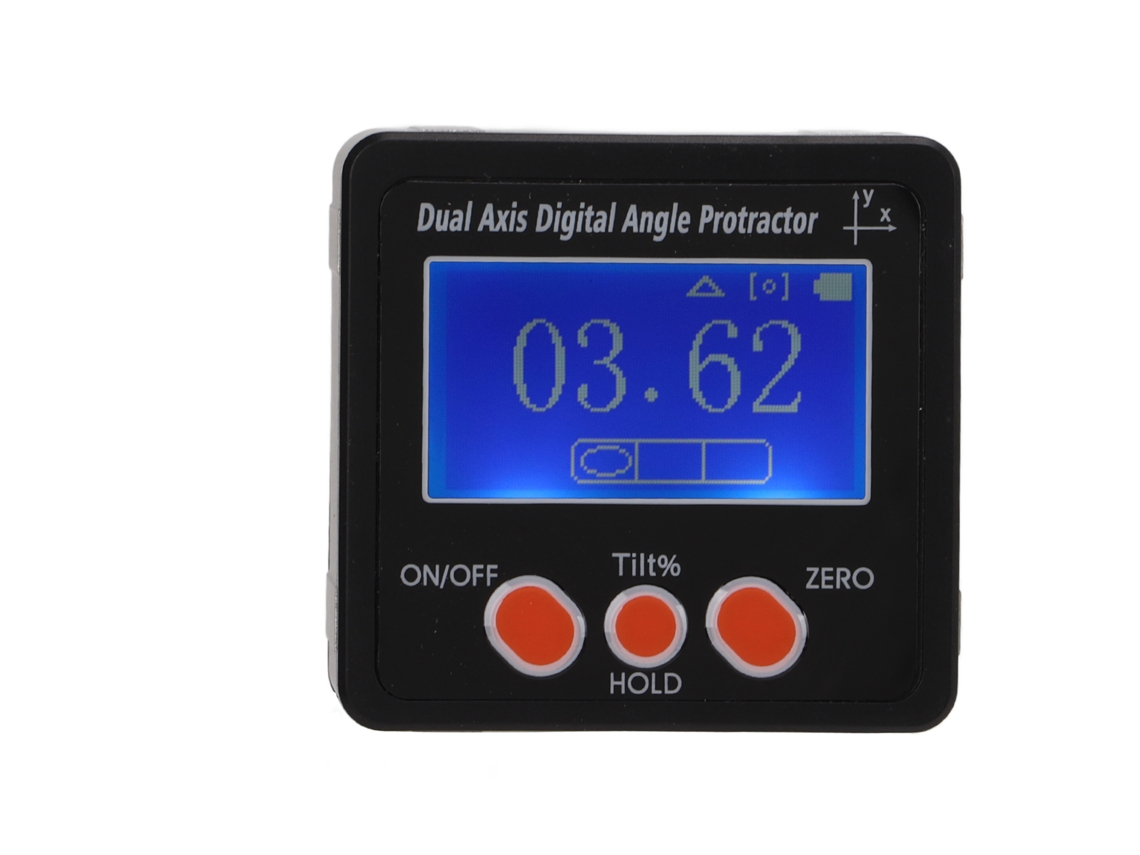 Medidor De Ángulos Digital Con Doble Eje Y Base Magnética Para Carpintería, Construcción Y Albañilería.