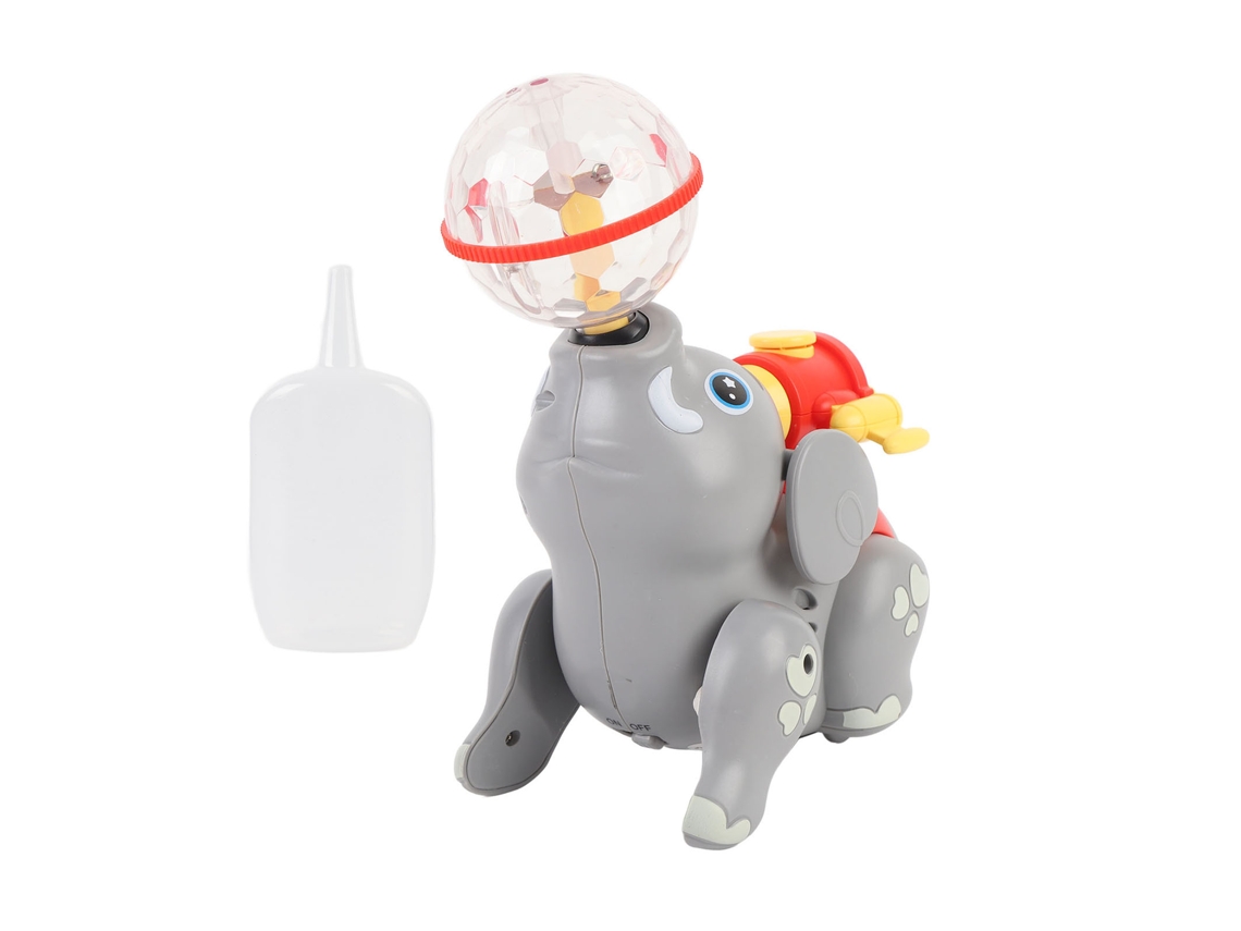 Ats-juguete Elefante Eléctrico Con Luz Y Música, Pelota Giratsoria 360 Grados Y Niebla, Juguete Para Niños Gris