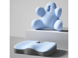 Almohada Ergonómica De Apoyo Lumbar Con Cojín De Espuma Viscoelástica, Azul Gertiz
