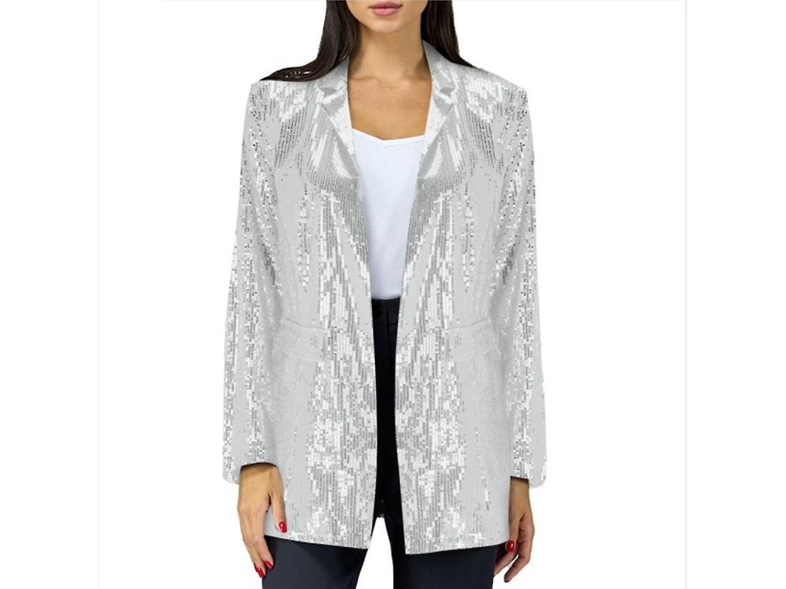 Fasst-chaqueta De Lentejuelas Para Mujer Blazer Casual De Frente Abierto Con Forro Suave