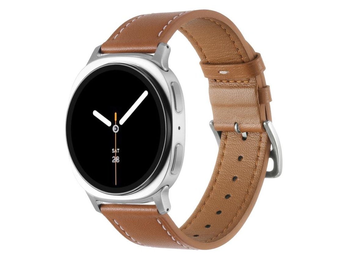 Correa para Samsung Galaxy Watch 8 / 8 Classic - Piel auténtica con hebilla de acero inoxidable plateada