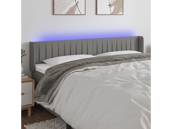 Cabecero Con Led De Tela Gris Oscuro 183x16x78/88 Cm