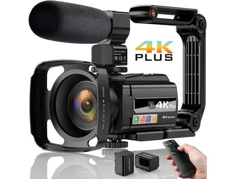 Videocámara 4K - Uhd 48Mp Wifi Videocámara Ir Visión Nocturna 16X - Micrófono Control Remoto EKASN