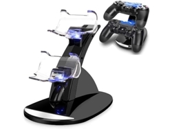 Cargador para mando de PS4, estación de carga Dual Shock para PS4, base de carga dual para mandos de PS4, color negro