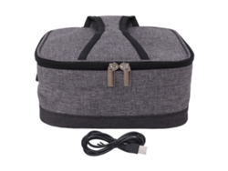 Bolsa De Aquecimento Usb Portátil Para Alimentos Com Temperatura Constante Isolante Para Lanche No Trabalho Viagens Cinza Claro