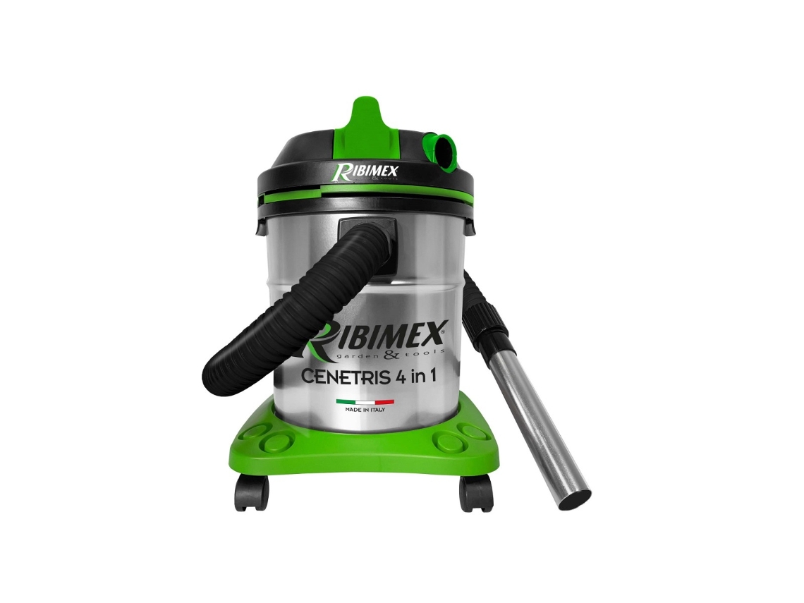 Aspirador con depósito de agua y polvo 20l 1200w verde y acero inoxidable PRCEN010IT - RIBIMEX