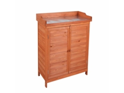 Armario Multiusos para Jardín GARDIUN Ally 75X40X94 Cm En Madera de Abeto Tratada Con Pintura Eco Y Encimera de Acero Galvanizado