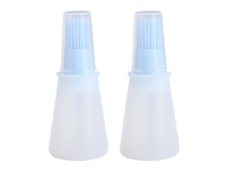 2 cepillos de silicona para botellas de aceite de barbacoa, color azul