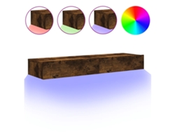 Maison Exclusive - Muebles De Tv Con Luces Led 2 Uds Roble Ahumado 60x35x15,5 Cm