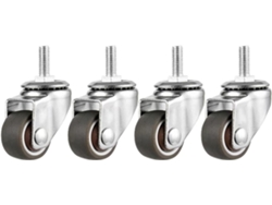 Ruedas Goma 2,5 Cm 6 X 15 Mm Giratorias Silencioso Universales