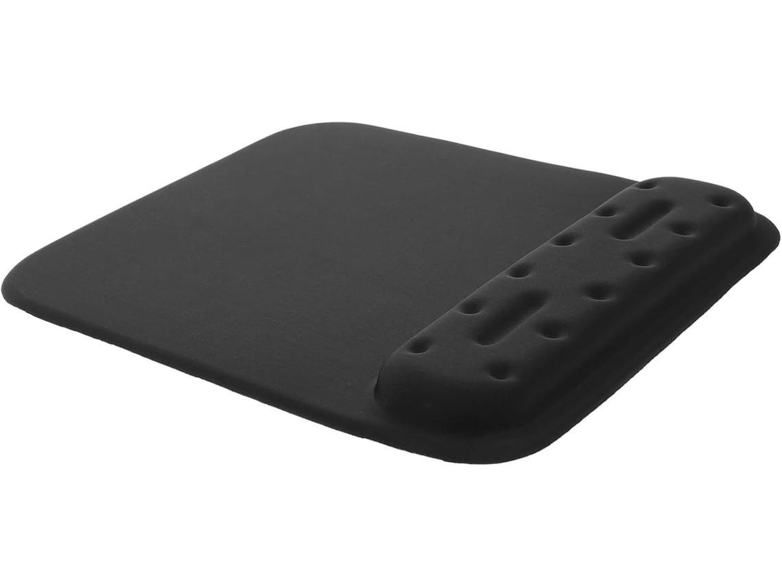 Alfombrilla De Ratón Ergonómica Con Reposamuñecas, Color Negro, Base Antideslizante.