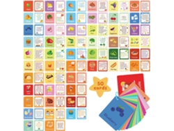 Juego de 50 tarjetas educativas para preescolar, juguetes de doble cara.