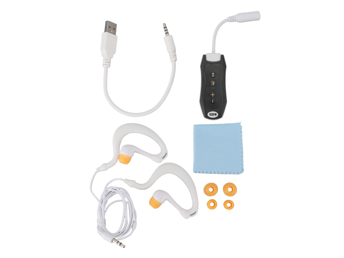 Reproductor Mp3 De 8 Gb Resistente Al Agua Ipx8 Con Auriculares Para Natación, Buceo Y Correr - Negro