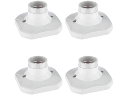Portalámparas de cerámica E27 de 4 piezas para balcón y techo, CA 220-250 V, blanco
