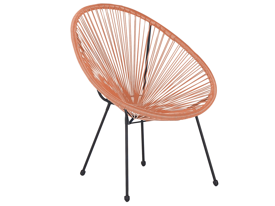 Silla de jardín BELIANI Acapulco ii de Ratán sintético Naranja 70x90x87