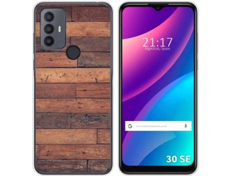 Carcasa para TCL 30 SE TUMUNDOSMARTPHONE Dibujos Madera 03 Multicolor