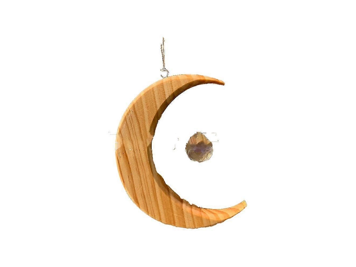 Colgante regulador de intensidad Luna Arcoíris Prisma de Cristal para decoración de jardín - Regalo - Regulador de intensidad de madera