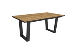 Mesa Comedor, 167x90x74cm, Para 8 Comensales, Muebles Comedor, Roble Y Negro