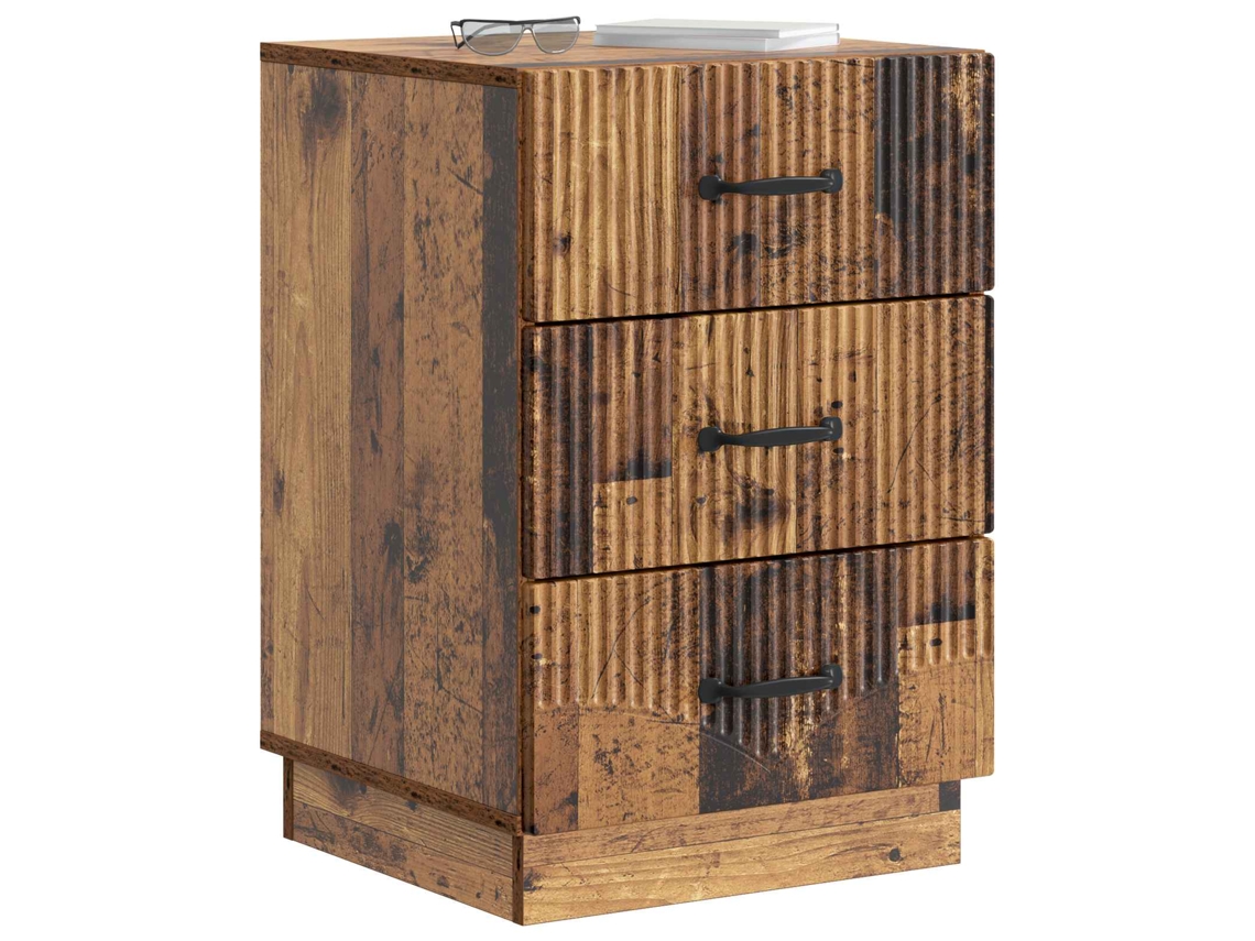 Maison Exclusive - Armario De Noche Con Cajón Madera Envejecida 43 X 41 X 63,5 Cm