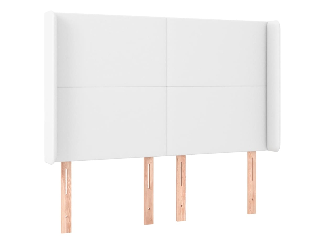 Maison Exclusive - Cabecero Con Orejas De Cuero Sintético Blanco 147x16x118/128 Cm