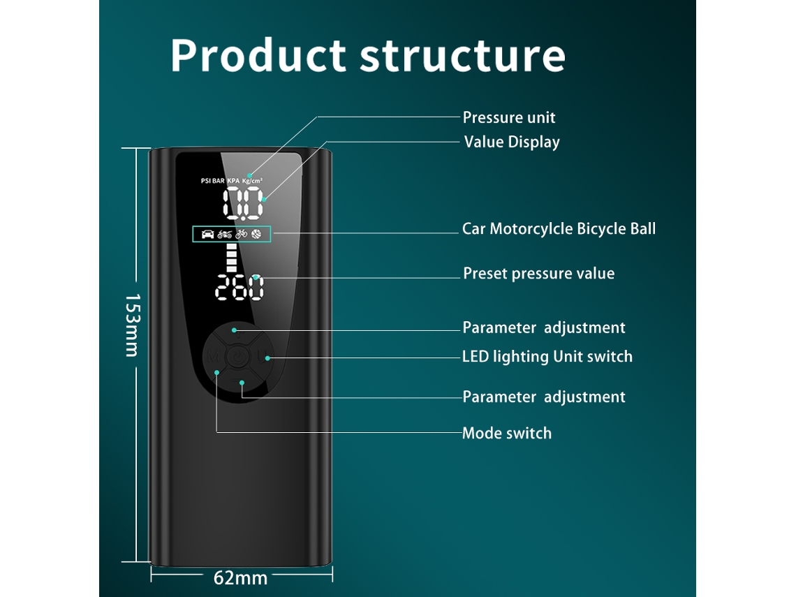 2026-bomba De Aire Portátil 8000mah Para Neumáticos Compresor De Aire Portátil Para Coche Carga Inversa Uso Exterior