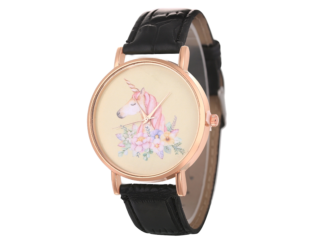 Reloj De Cuarzo Con Correa De Cuero, Estilo Moderno Y Sencillo Para Jóvenes Enamorados (negro)
