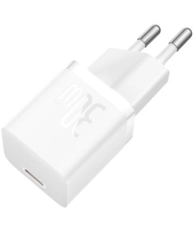 Cargador Rápido Compacto BASEUS Gan5 30 W USB-C Blanco