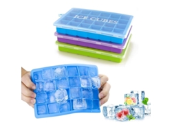 Bandejas de silicona para cubitos de hielo, paquete de 3 con tapa extraíble, 24 cubitos por bandeja, sin BPA, para cócteles, whisky, comida para bebés y chocolate.