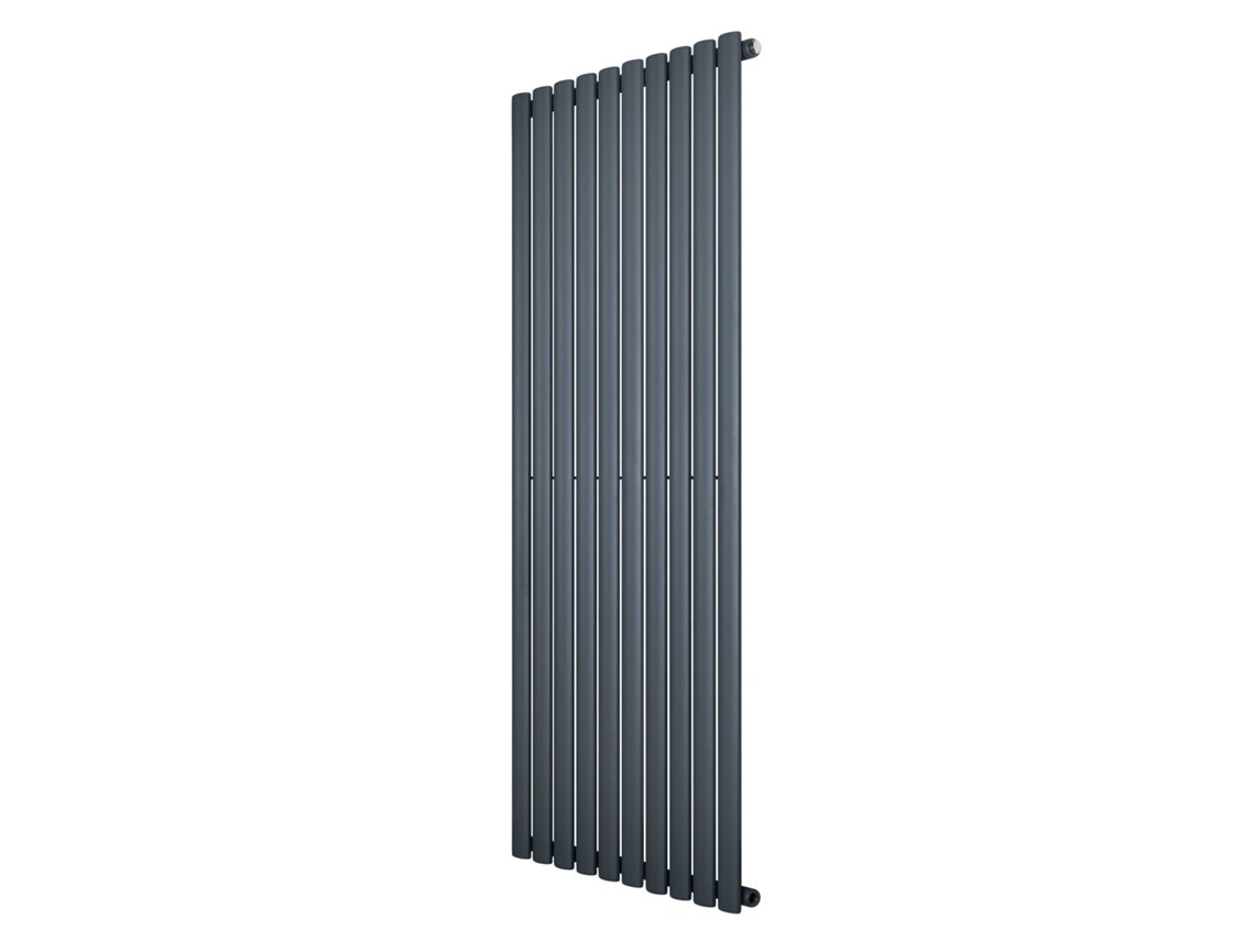 Radiador ovalado de una sola columna 1600x600 mm - Gris antracita | Acero al carbono, 1,5 mm, 1406 W | Diseño elegante | Alta