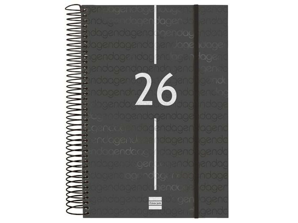 Agenda negra Finocam Year 2026 (16,5 x 24,2 cm)