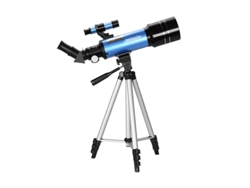 Telescopio Astronómico Aomekie 40070 66x Hd Azul Refractor De 70 Mm Ocular Erector Lente Barlow 3x Buscador Con Trípode Y Adaptador Para Teléfono