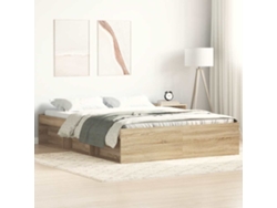 Estructura De Cama Roble Sonoma 140x190 Cm