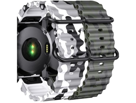 Correa Ocean Waves para Garmin Tactix 7 Blanco Militar y Verde Militar Pack 2X VEANXIN