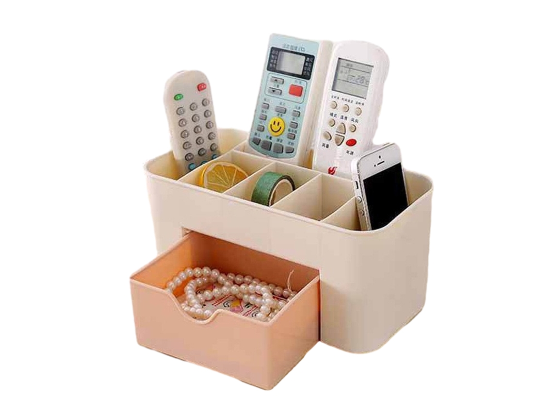 Organizador de maquillaje cajón con divisores rosa (20.5x10.5x10cm) Kofihety
