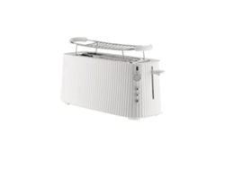 Tostadora Alessi Plissé Long con calentador de brioche, color blanco