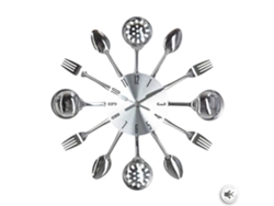 Utensilios de reloj de metal plateado D 38 cm Atmosphera Interior Designer ATMOSPHERA