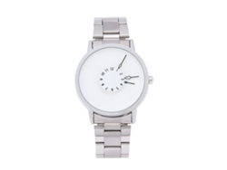 Reloj De Pulsera Para Hombres Analógico De Cuarzo Con Correa De Acero Inoxidable Cara Blanca Redonda