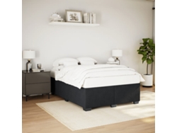 Estructura De Cama Sin Colchón Terciopelo Negro 140x200 Cm