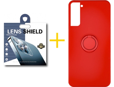 Carcasa + 1 Protector de Cámara para Samsung Galaxy S22 Plus 5G SKYHE Rojo