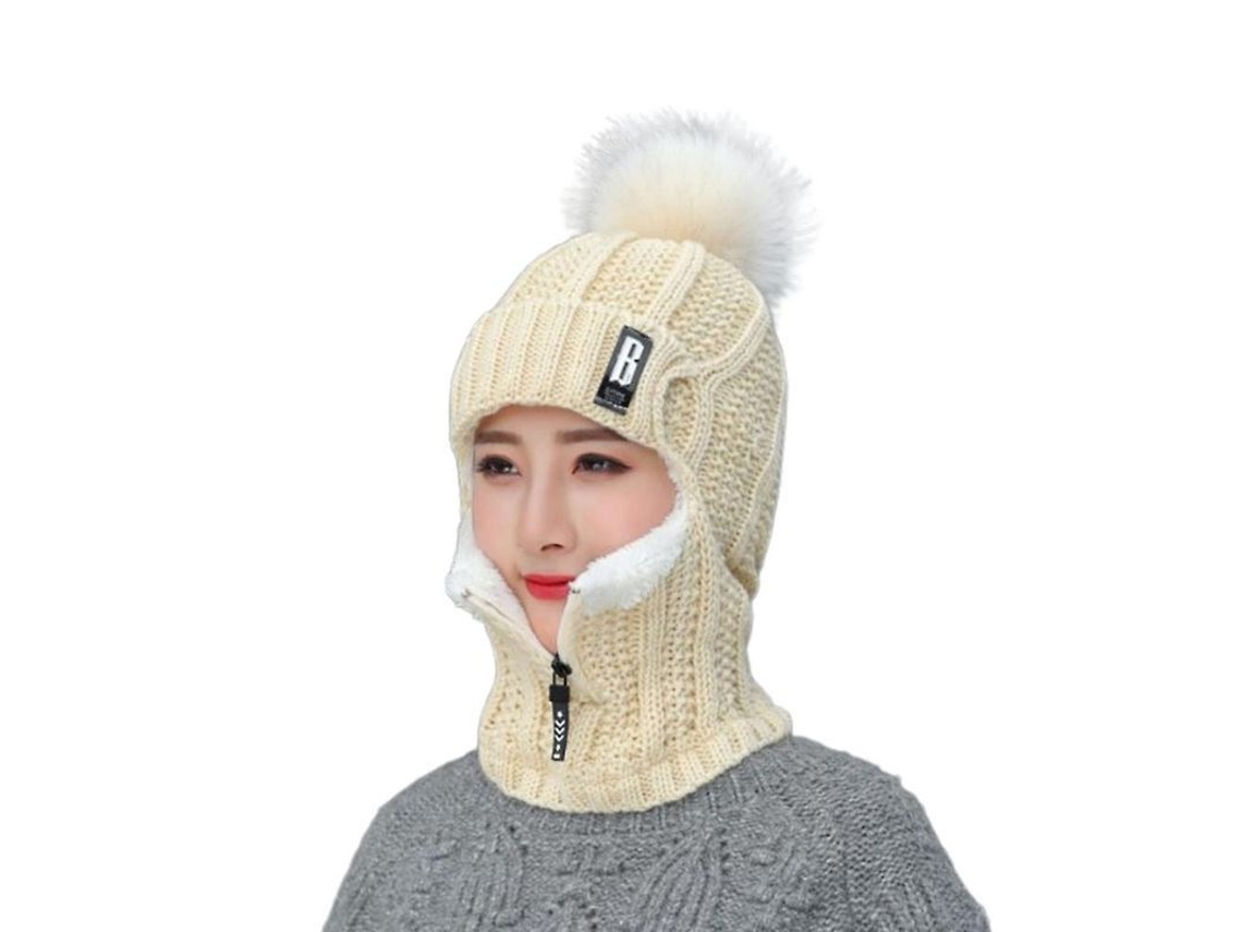 Gorro de lana para mujer 2026 con cierre en el cuello y capucha, chaqueta abrigada para deportes al aire libre.