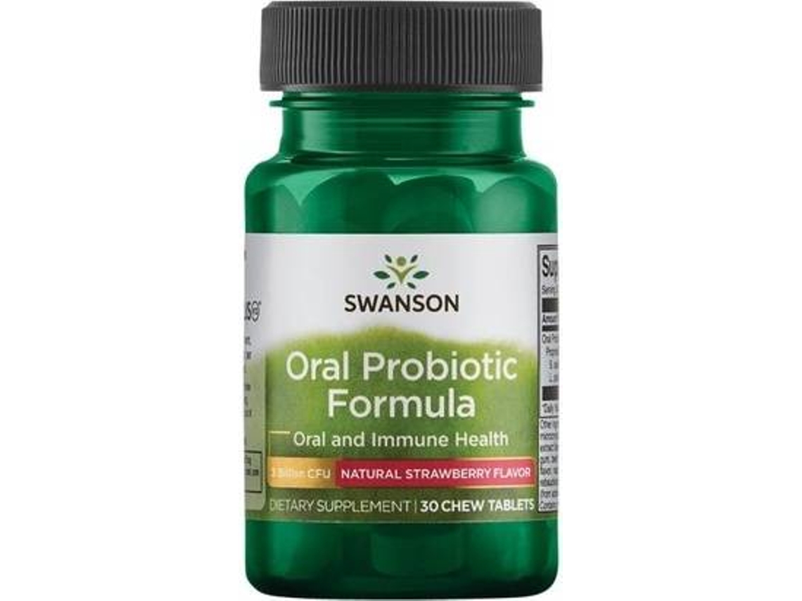 Té SWANSON Fórmula Probiótica Ultra Oral Morango (30 tabletes mastigáveis)