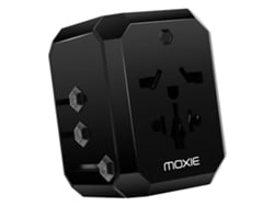 Adaptador de enchufe universal EU / USA / UK / AUS + 3 USB + 1 USB C Moxie Negro MOXIE