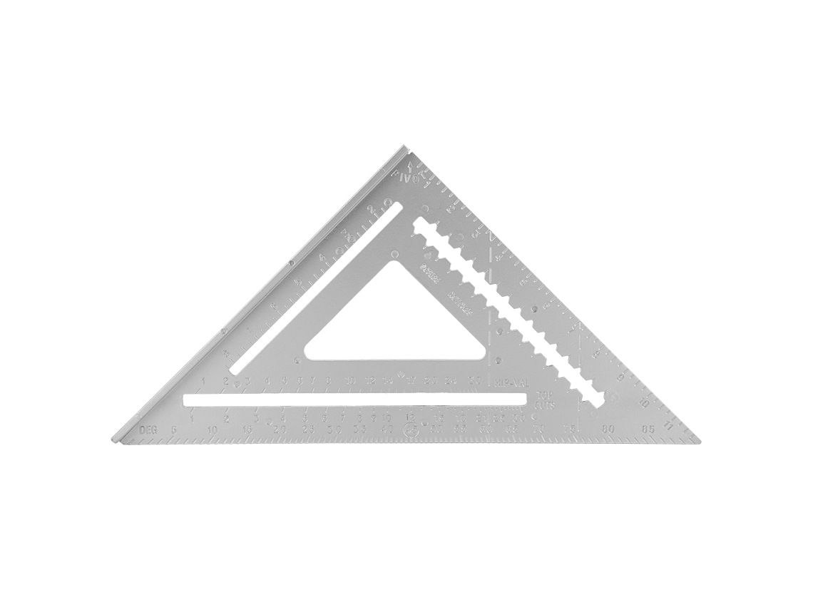 Regla Triangular De Aluminio Blanco De 12 Pulgadas Con Ángulo Recto Para Carpintería.
