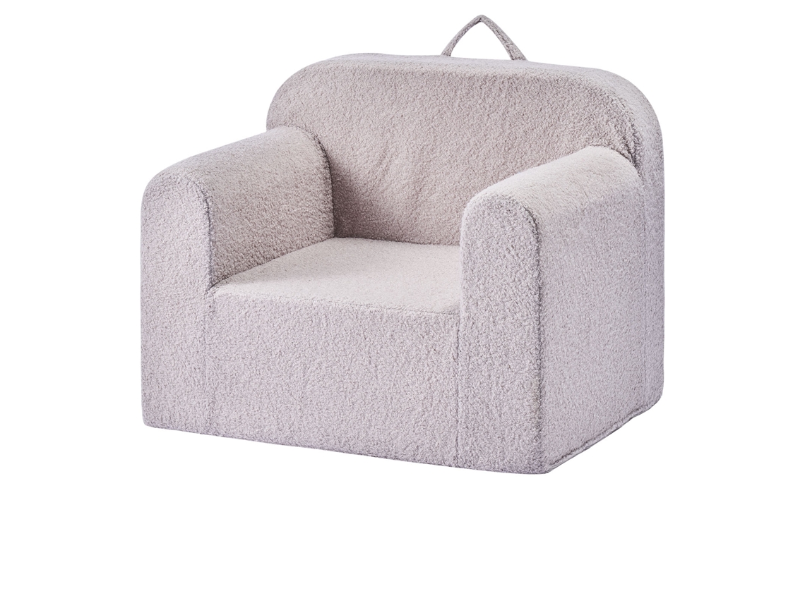 Sofá infantil portátil lavable Succebuy con brazos y asa, gris, 59 x 43 x 46 cm